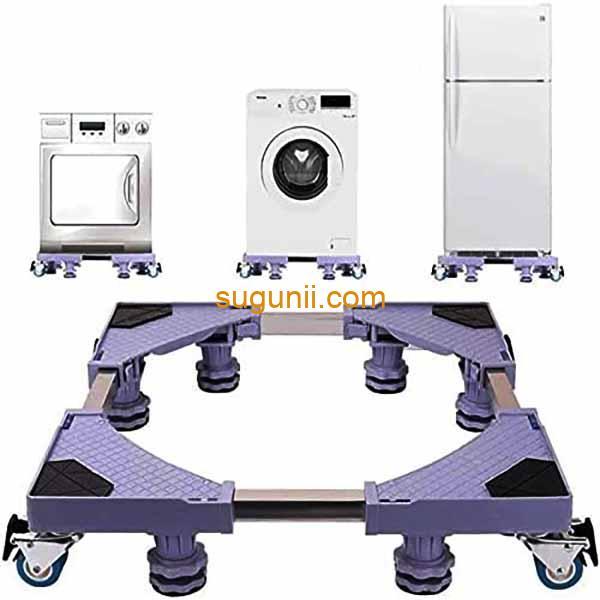 Support Réfrigérateur Roulant – 8 Pieds Stables, Charge 300 kg, Hauteur Réglable