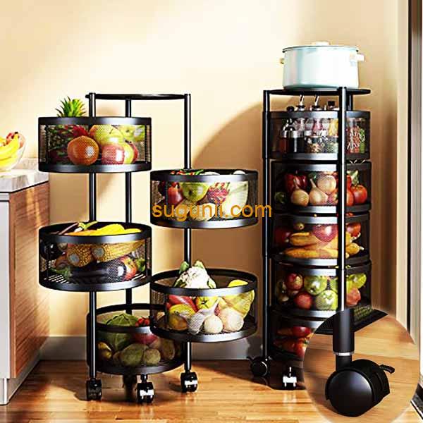 Panier rotatif de rangement de cuisine 5 niveaux 2
