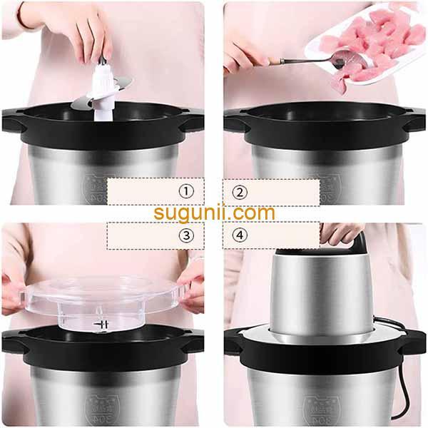 Hachoir à viande 6L, hachoir à aliments polyvalents – Image 2