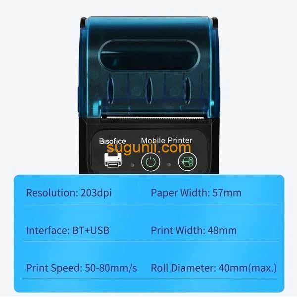 Imprimante de reçus Bluetooth portable 58 mm 3