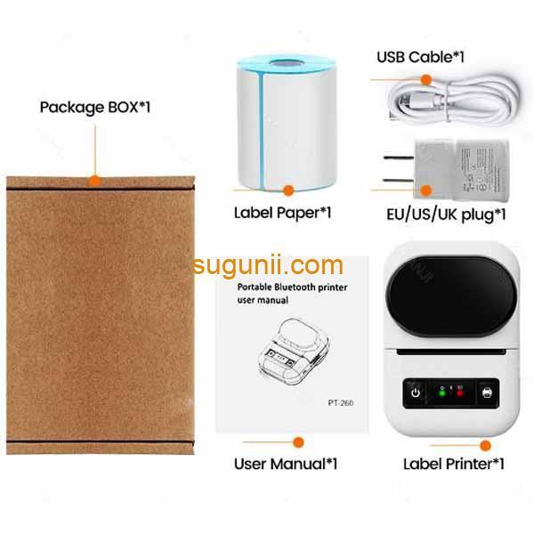 Mini-imprimante d’étiquettes PT-260 e