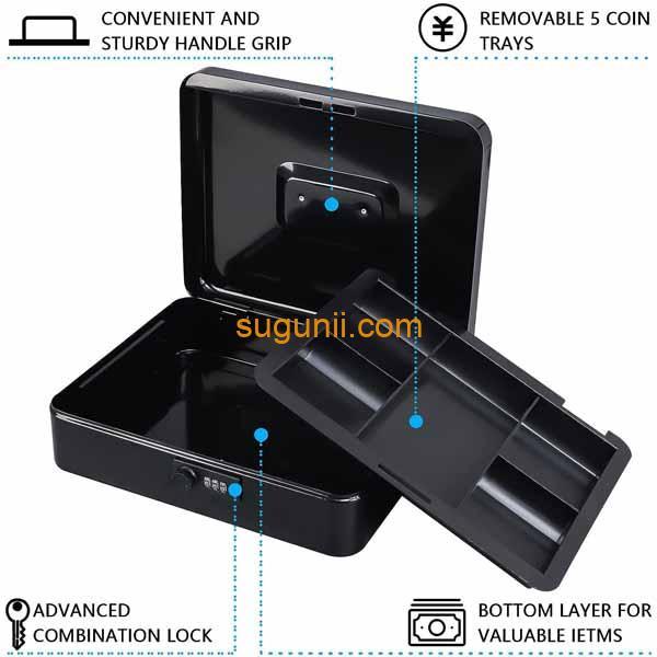 Caisse à monnaies avec serrure à combinaison 2