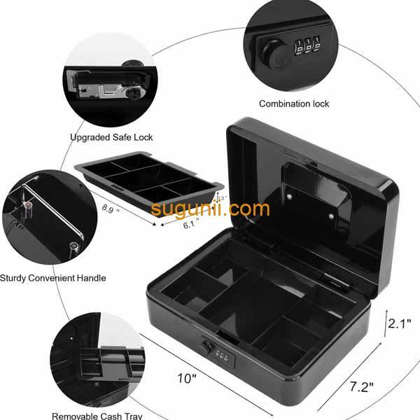 Caisse à monnaies avec serrure à combinaison 6