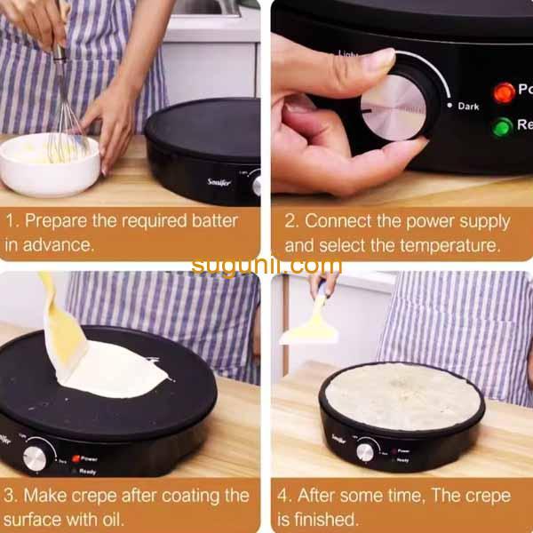 Crêpière électrique avec contrôle de température Sonifer sf-6072 d