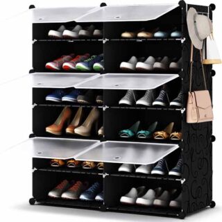 Range-chaussures en plastique 24 paires