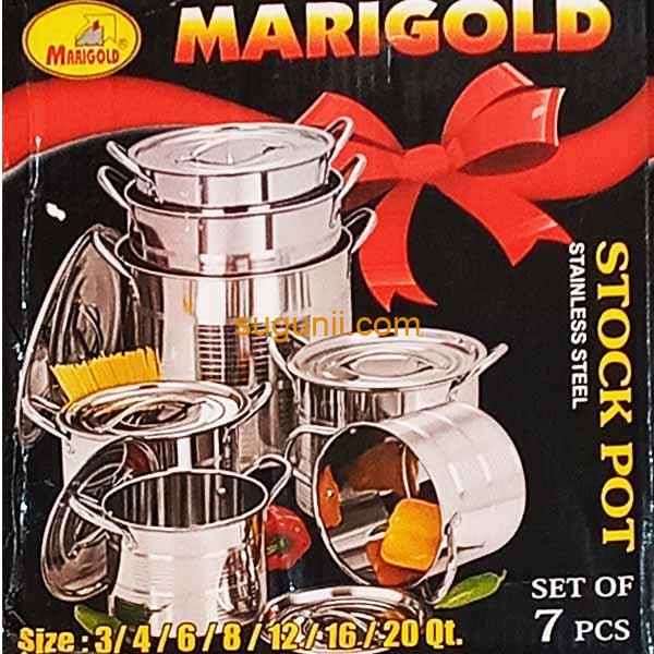 Ensemble de 7 marmites en acier inoxydable