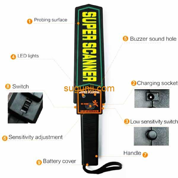 Détecteur de métaux portatif Sécurité - SUPER SCANNER 3