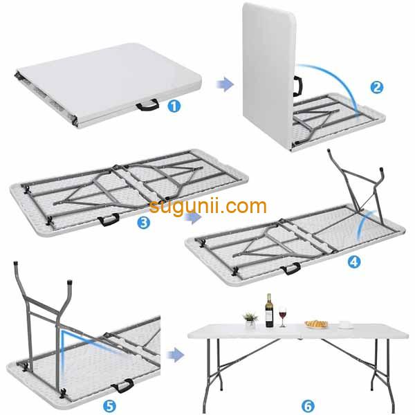 Table pliante en plastique robuste 180 cm x 75 cm 2