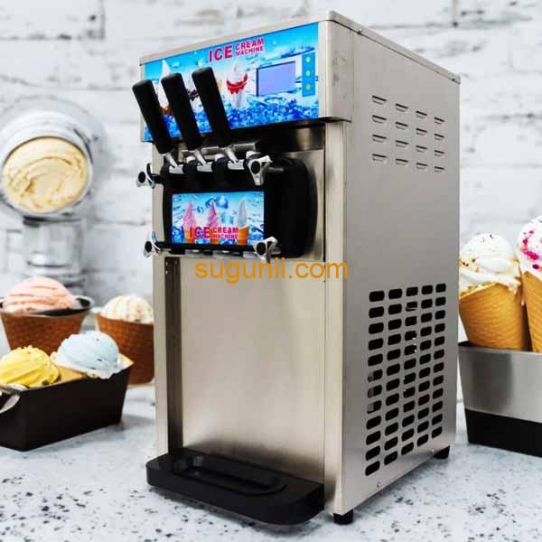 Machine à crème glacée molle 3 saveurs 18L/H