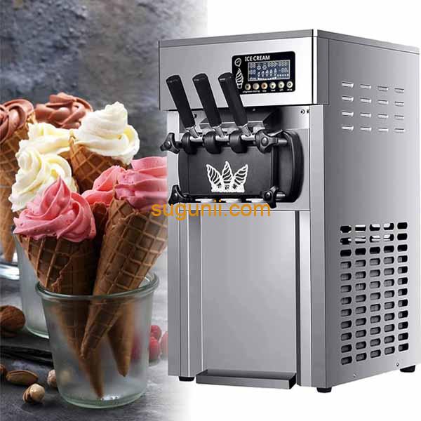 Machine à crème glacée molle 3 saveurs 18L/H 2