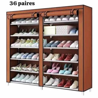Armoire à chaussures 36 paires avec housse