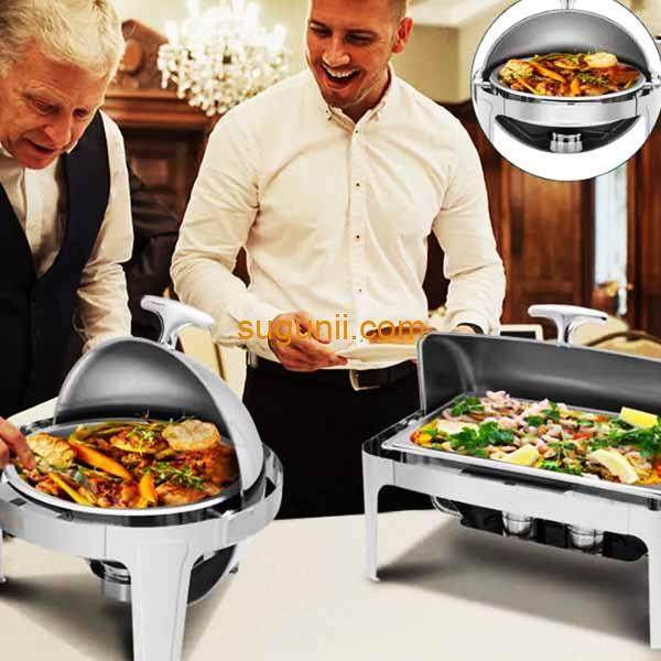 Plat à réchaud rond pour buffet 9L 5
