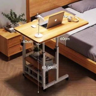 Table d'appoint pour canapé-lit avec étagères et roulettes