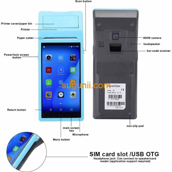Terminal de gestion de point de vente portable Android 4