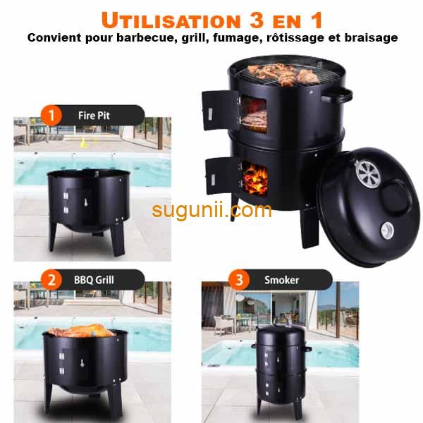 Barbecue à charbon vertical à 3 niveaux 3