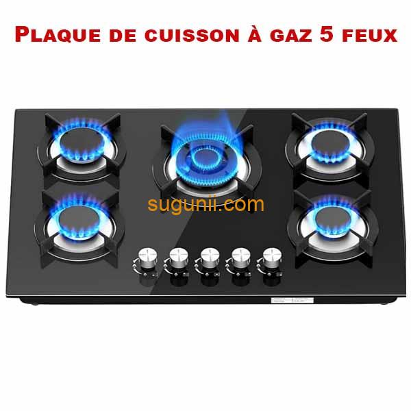 Plaque de Cuisson à Gaz 5 Feux Encastrable