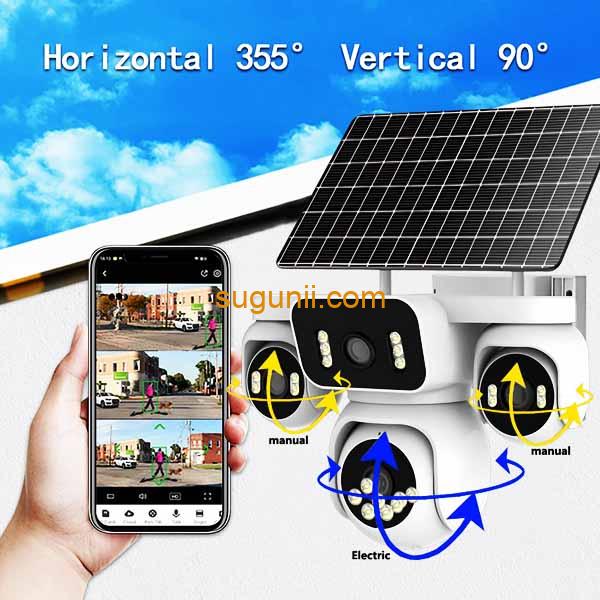 Caméra Solaire 4G AOV PTZ 4 Lentilles 8MP 2