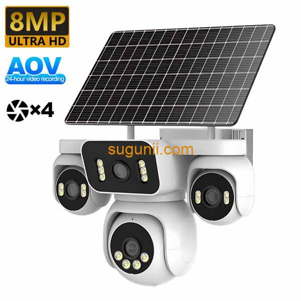 Caméra Solaire 4G AOV PTZ 4 Lentilles 8MP