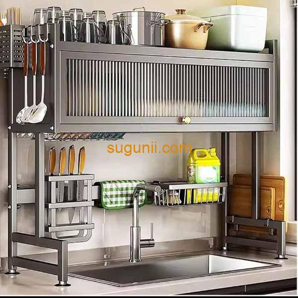 Égouttoir à Vaisselle Superposé 3 Niveaux sur Évier 2