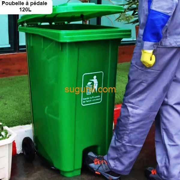 Poubelle en Plastique avec Pédale Centrale – 120L et 240L, HDPE, Roulettes 3