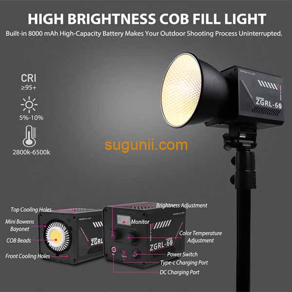 Lampe Vidéo LED COB ZGRL-60 c