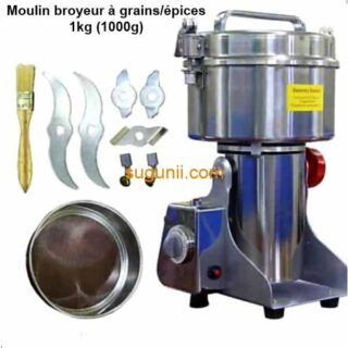 Moulin à Grains Électrique 1 kg – Acier Inoxydable, Mouture Rapide en Poudre Fine