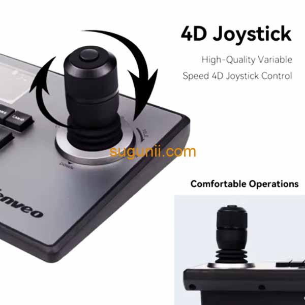 Contrôleur de Caméra PTZ Tenveo – Joystick 4D, Écran LCD, PoE & Contrôle IP 3