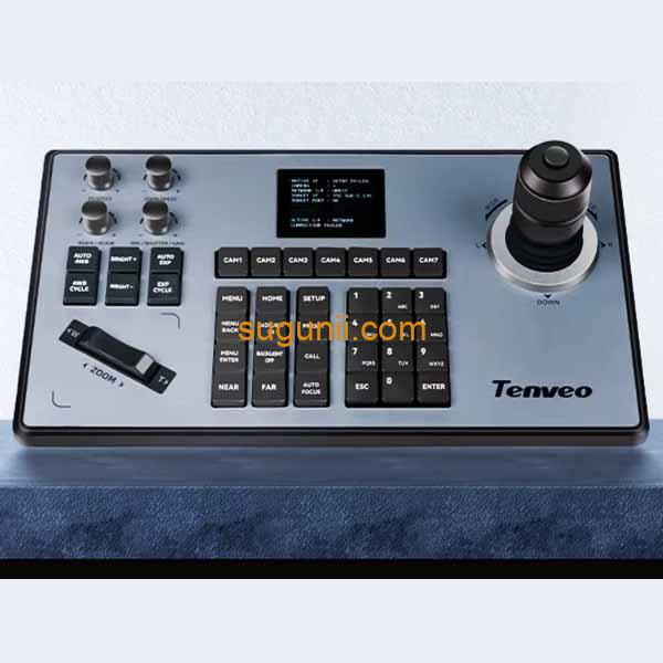 Contrôleur de Caméra PTZ Tenveo – Joystick 4D, Écran LCD, PoE & Contrôle IP