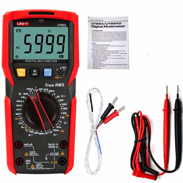 Multimètre Numérique UNI-T UT89X / UT89XD – True RMS, 1000V, 20A, 6000 Points