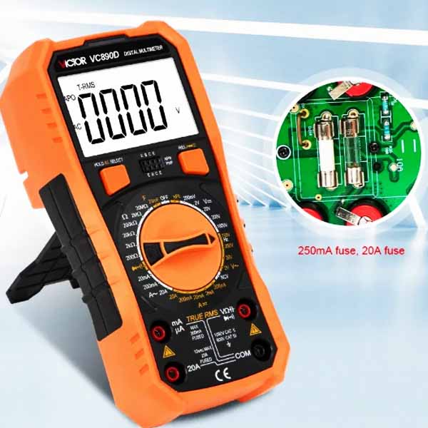 Multimètre Numérique VICTOR VC890D – True RMS, 1000V, 20A, Gamme Manuelle