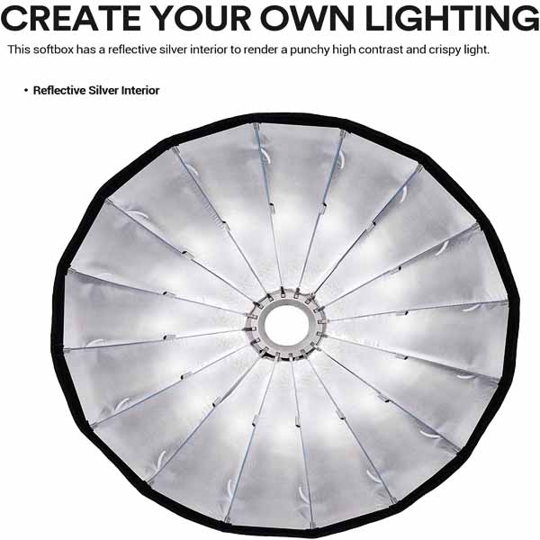 Softbox Parabolique Godox QR-P90 – 90 cm, Monture Bowens, Ouverture Rapide 2
