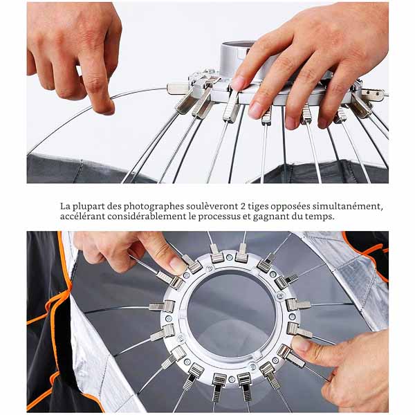 Softbox Parabolique Godox QR-P90 – 90 cm, Monture Bowens, Ouverture Rapide 5