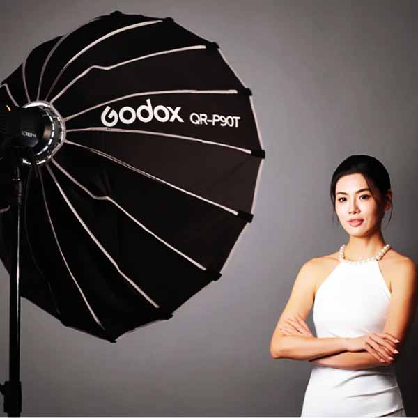Softbox Parabolique Godox QR-P90 – 90 cm, Monture Bowens, Ouverture Rapide 8