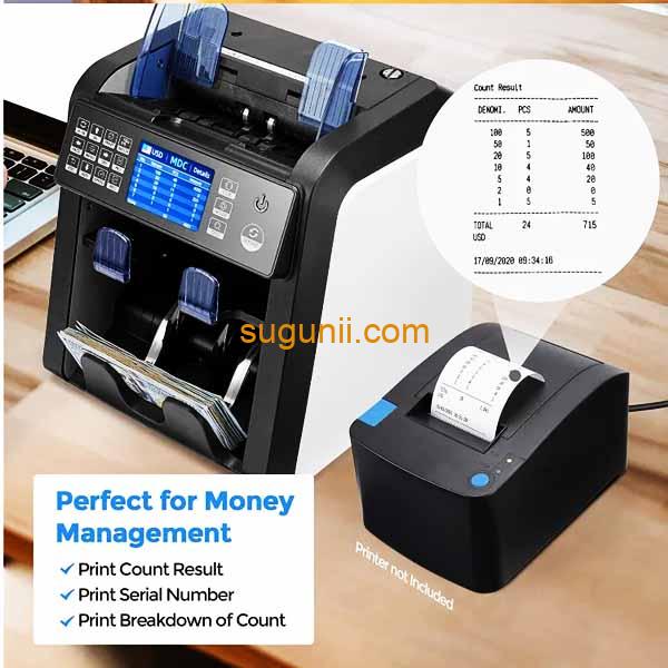 Compteuse de Billets AL-950 – 2 Poches, Tri, Détection CIS Double et Numéros de Série 3