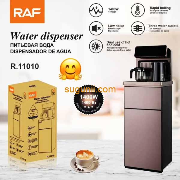 Distributeur d'Eau RAF R.11010 – 2-en-1 Eau Chaude & Froide avec Coin Café